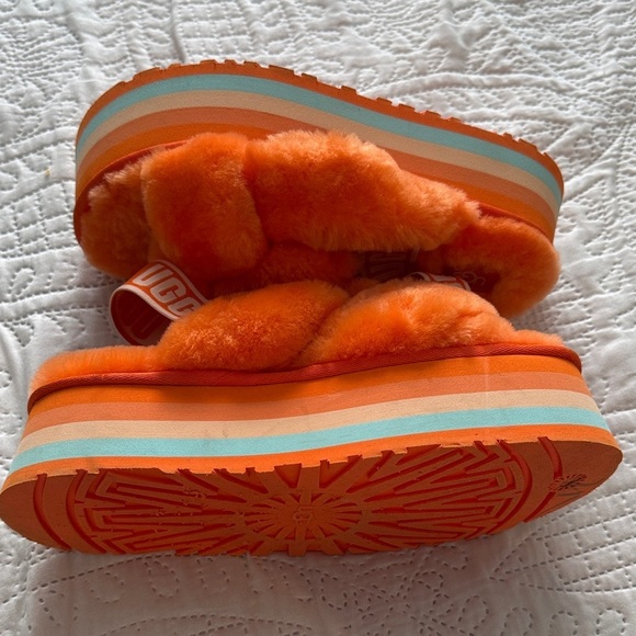 UGG Disco Wildflower Orange Knot Slide Slipper Shoes US 7 - Picture 5 of 9